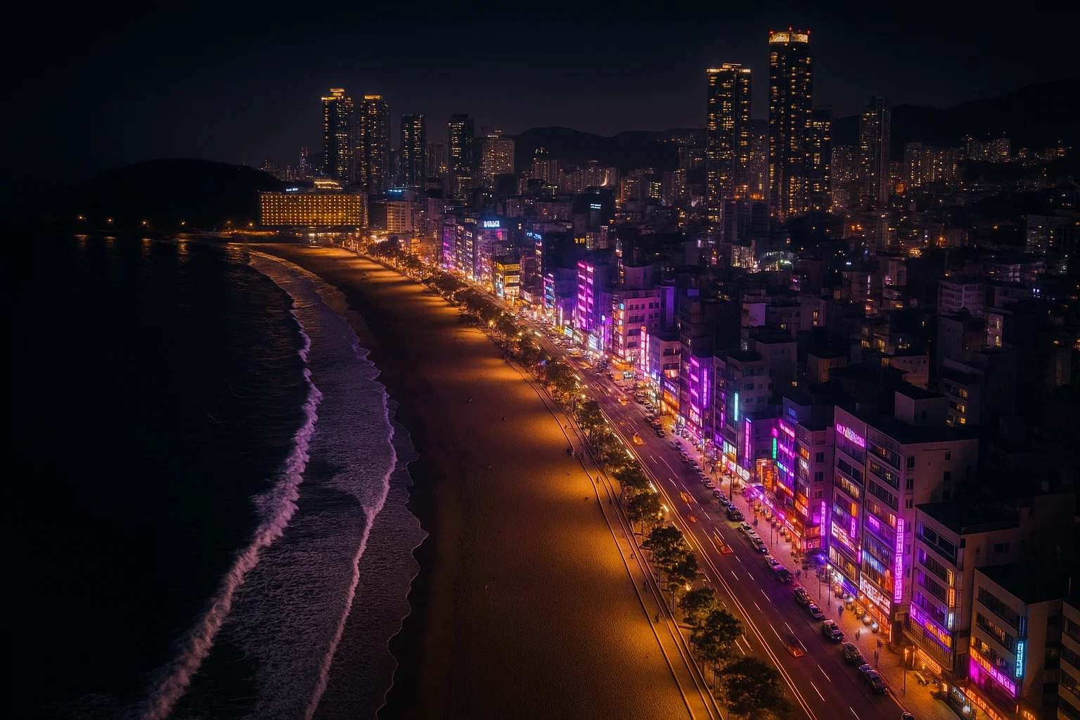 부산 해운대 야경